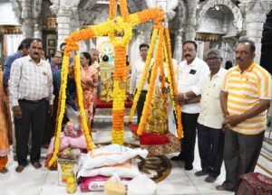 Grain Weighing Ceremony of Festival Idols Held at Shri Mahalaxmi Temple